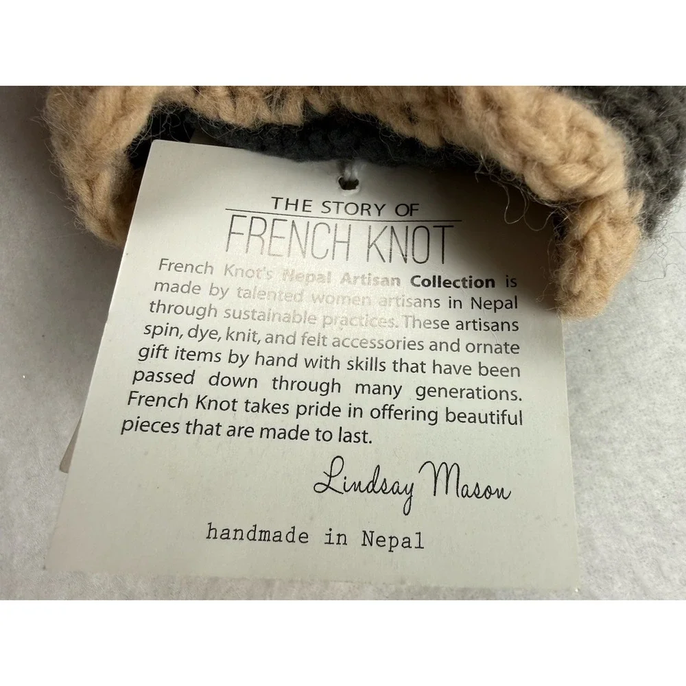 French Knot Fingerless Wool Gloves NWT Nepal Hand Knit